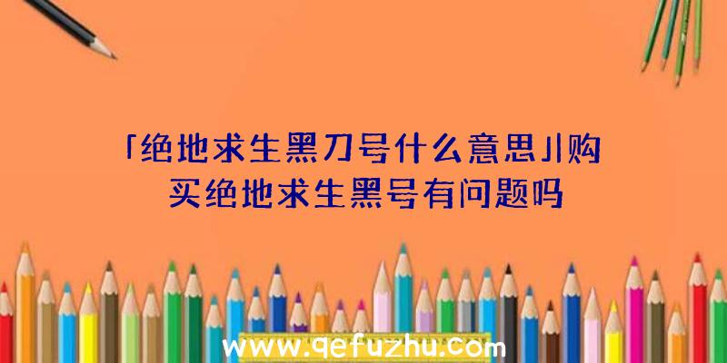 「绝地求生黑刀号什么意思」|购买绝地求生黑号有问题吗